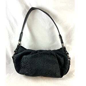 Simply Vera Crescent Hobo Shoulder Bag Purse Black Jacquard Print Vera Wang